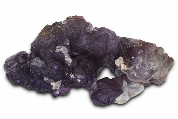 Rich Purple Octahedral Fluorite Crystals w/ Druzy Quartz - Arizona #368371